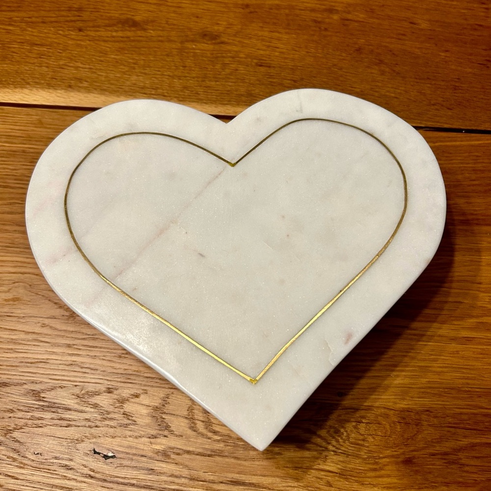 New! 10” Marble And Wood Heart Box Genuine Marble - Picture 5 of 11